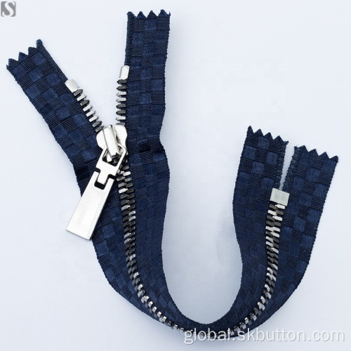Custom Zipper printed zipper tape 5# brass rainbow zipper metal Factory